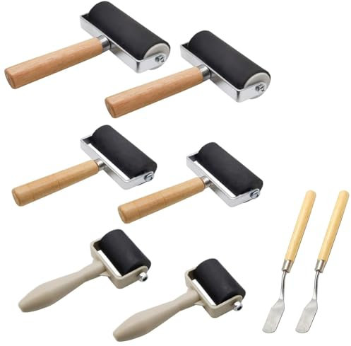 Sunmeit 8Er-Pack Gummiwalzen - Brayer-Walzen mit 3 GrößEn zum Basteln, Brayer-Walzen für die Druckherstellung, Brayer-Werkzeug