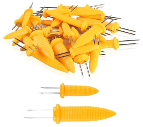 30 Pcs Corn Cob Holders, Stainless Steel Corn on The Cob Skewers, Creative Corn Cob Fork s for Party/Picnic/Camping/Food Festival