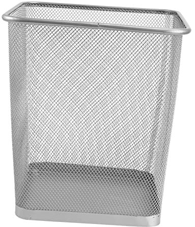 Sewroro Poubelle Ménagère en Fer Petite Taille, Corbeille à Papier sans Couvercle, Anti-Rouille, Surface Lisse Vernie, Usage Bureau Et Salle De Bain