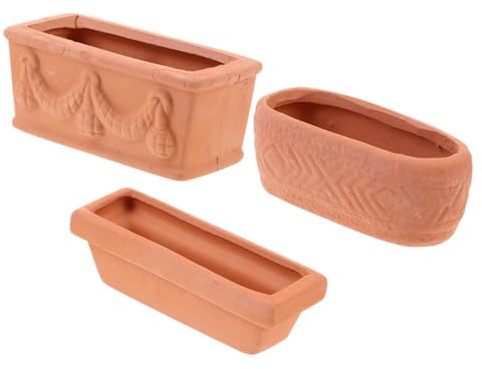 Mipcase 3 Pezzi Vasi in Ceramica Marrone Mini per Piante Succulente e Piantine Vasi per Fioritura in Casa Buona Texture e Resistenza allo Sbiadimento