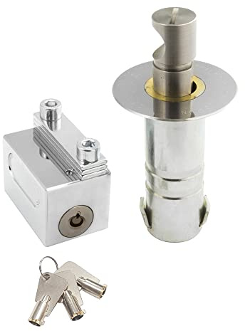 Candado - candado empotrable con llave tubular, tipo C-1 hembra, resistente y duradero, ideal para seguridad en puertas y accesos.