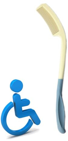 Mipcase Peigne à Manche Longue Ergonomique Incurvé Pour Cheveux Plastique Léger Résistant Adapté Aux Personnes Âgées Et Handicapées Confortable Pour Chaque Type De Cheveux Cadeau Pratique