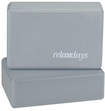 Relaxdays Yogablock im 2er Set, Yoga-Klötze für Yoga-Übungen, Hartschaum, rutschfest, HBT 8x23x15 cm, Farbwahl
