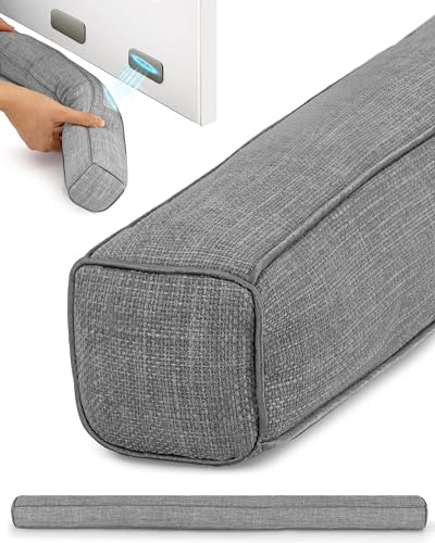 Beautissu 2er Set Magnetischer Zugluftstopper für Türen 120cm – Wärmeschutz & Kälteschutz Türluftstopper mit Magnet Grau – Stoff Windstopper Tür Zugluftstopper Fenster Haustür Kältestopper – Levante