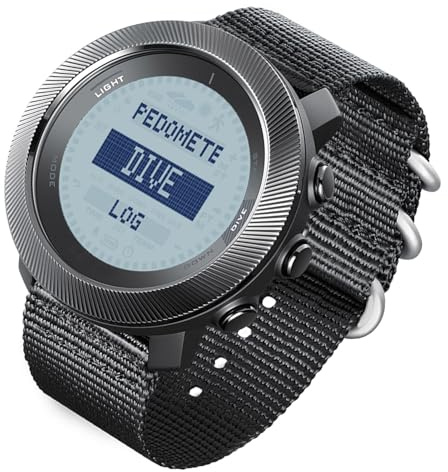 Asixxsix Orologio Subacqueo da 100 M, Orologio da Polso per Immersioni, Schermo LCD con Timer e Contapassi, Barometro, Termometro, Bussola e Altimetro per Uomini e Donne