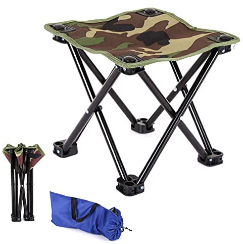 Tragbarer Campingstuhl mit Rückenlehne & Tragetasche - Kompakter Klapphocker für Outdoor-Aktivitäten, Angeln, Wandern, Picknick, Gartenarbeit, Malerei - Leicht &