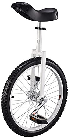 ZGHQHCDRH Monociclo, Fun Bike for Esercizi con bilanciamento delle Ruote da 20 Pollici for Adulti - Sedile Regolabile capacità di 150 kg(White)