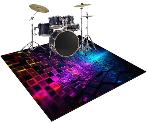 120 x 100 cm Soundproof Drum Carpet Drums Mat Professional Drum Rug Drum Mat Piano Soundproofing Carpet Drum Blanket Non-Slip Soundproofing Carpet for Bass Drum Snare And Other Musical Instrument Mat
