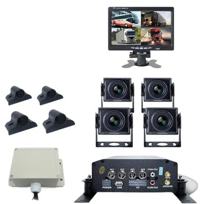 Multifunctional 7inch 4 Camera 4 Parking Sensor 360 Degree Hard Disk DVR For Truck/bus/Construction Machinery