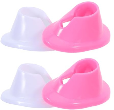 VICASKY Lot de 8 Porte-flacons de Vernis en Silicone Anti-déversement, Support Incliné pour Présentoir à Ongles, Organisateur de Vernis à Ongles Gel Blanc et Rose, pour Salon de