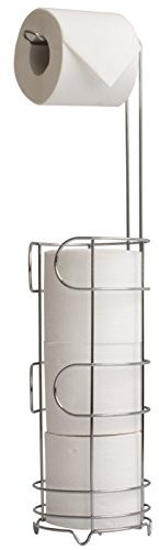 simplywire – Freestanding Toilet Roll Holder with Storage - Chrome