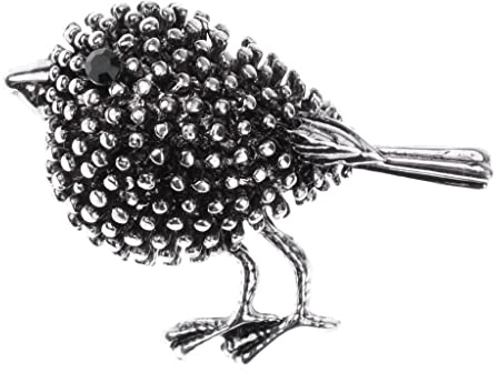 Baoblaze Strass Brosche Vintage Schmuck Anstecknadel Modeschmuck, Alte Silberne Vogel-Diamant-Brosche