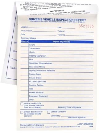 Simplified Driver's Vehicle Inspection Report 40-pk. - Book Format with 31 Sets, 2-Ply Carbonless, 5.5 x 8.125, Meet FMCSR Requirements, J. J. Keller & Associates, Inc.