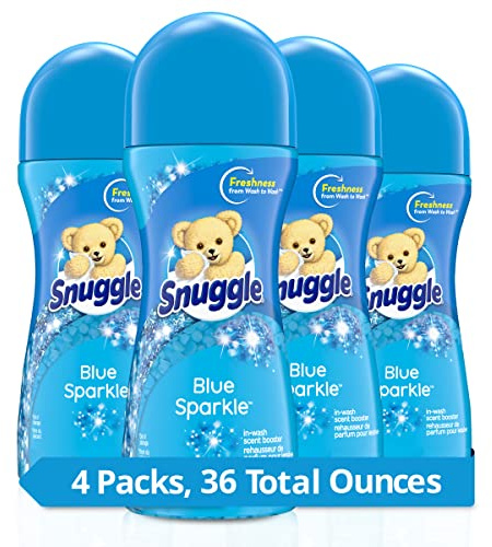 Snuggle Scent Shakes in-Wash Scent Booster Beads, Blue Sparkle, 9 Ounce (Pack of 4)