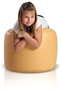 Ecopuf Point | Pouf Sitzhocker 55x40 aus Kunstleder | Pouf Hocker Runder Sitzpouf | Indoor und Outdoor als Fußhocker Yoga-Sitzkissen, Meditationskissen geeignet | Mit Polystyrol Füllung (EPS Perlen)