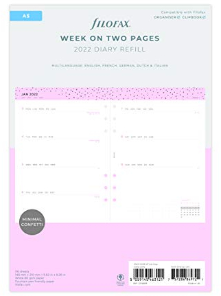 FILOFAX Confetti 1 Woche auf 2 Seiten Illustrated Diary Refill Pack A5 2022