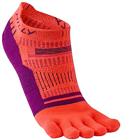 Hilly Unisex Toes - Socklet Min Cushioning, Running Sock, HotCrl/GrapeJce/Char, M UK