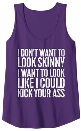 „I Don't Want to Look Skinny“ -Shirt, lustiges Workout für Herren und Damen Tank Top