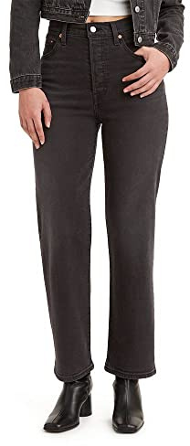Levi's Women's Ribcage Straight Ankle Jeans, (New) Black Rinse, 26