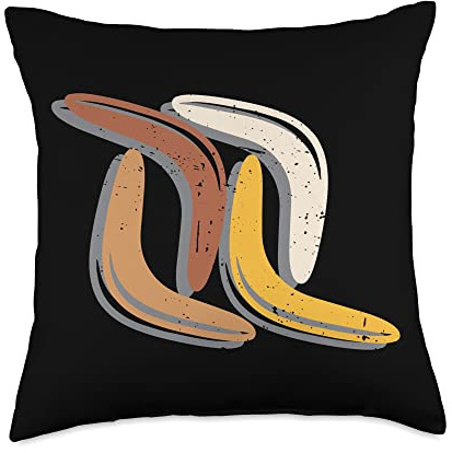 Retro Boomerangs Throwing Sport Australian Boomerang Throw Pillow