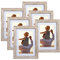 EXYGLO 6er-Set Natur Bilderrahmen 10x15 cm für 15x10 Fotos mit Passepartout oder 13x18 ohne Passepartout, Wand- oder Tischaufsteller