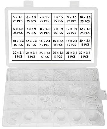 YIXISI 420 Stücke 24 Größen Sortiment an Weiß O-Ringen, Metrische Dichtungsringe O-Ringe aus Silikon, für Sanitär-Unterlegscheiben und Auto-Schnellreparatur