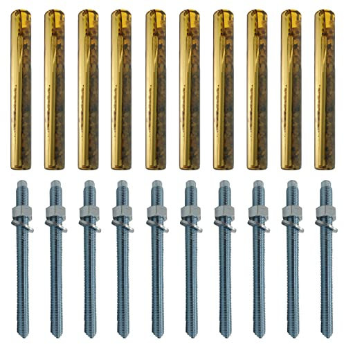 10x Remstaler VERBUNDANKER + ANKERSTANGE im SET | Stahl verzinkt/Edelstahl A4 | M8 M10 M12 M16 M20 | -HÖCHSTE QUALITÄT- direkt vom Hersteller (Verzinkter Stahl, M10x115 / 10 Stk.)