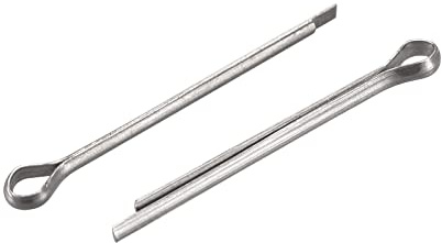 sourcing map 60 Stück Splintstift Geteilter Splint 1,5x20mm Edelstahl Klippverschluss Sicherungssplinte für Kfz Silber
