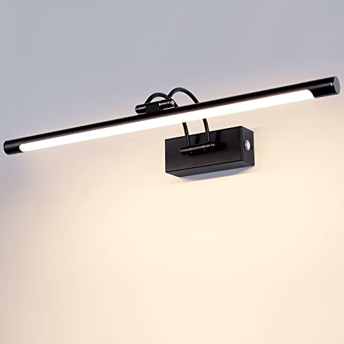 TYhogar LED Espejo Baño 60cm 15W, 3 Temperaturas de Color Regulable + Sin Escala Regulable LED Luz de Cuadro con Cabeza de Lámpara Giratoria, Luz de Pared de Arco Lámpara de Iluminación de Espejo