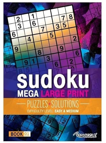 Ditzy Doll MEGA Large Print Modern Sudoku Book - Easy & Medium Levels Adults Challenge Trivia Puzzles Assorted Single Book