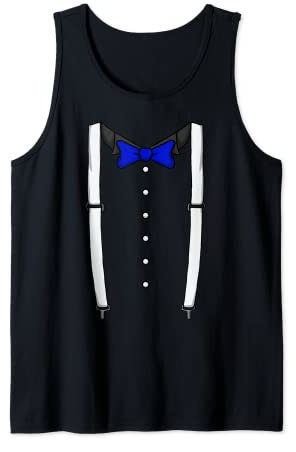 Blaue Fliege Hosenträger Kummerbund Smoking Fliege Tank Top
