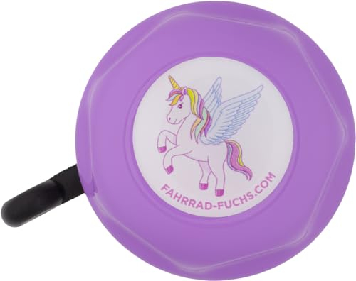 Fahrradklingel Kinder - Einhorn Lila - Fahrradklingel Mädchen, Klingel Fahrrad Kinder, Klingel Kinderfahrrad, Laufrad - klingelt laut, einfache Montage
