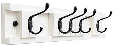 IMYOGI Wandgarderobe, Wandgarderobe, Kleiderbügelhaken, Wandgarderobe mit 5 verschiebbaren Metallhaken, geeignet für Veranda, Schlafzimmer, Wohnzimmer, gutes Material, Hängegarderobe (Farbe: Gold)