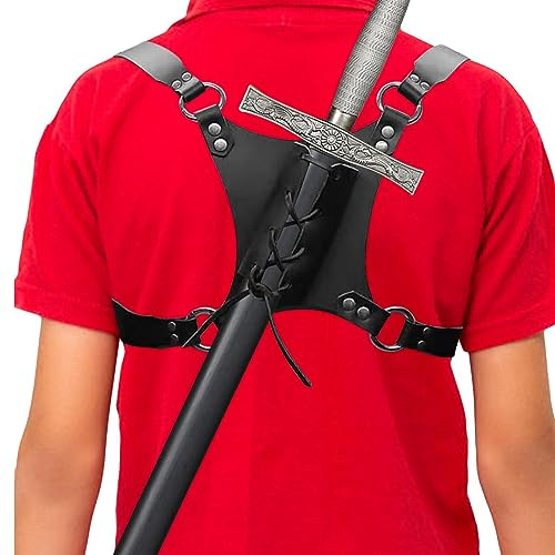 Odavom espada cuero con correa para la espalda, funda para espadas unisex | Espada ligera para la espalda para cosplay, Navidad, accesorios escenario y juegos rol para niños