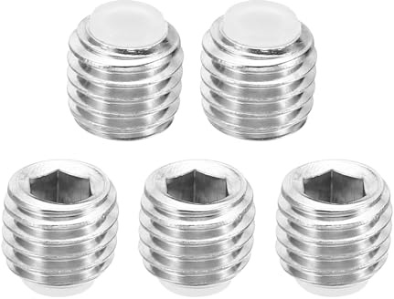 PATIKIL M12x10mm Nylon Spitze Grubenschraube 5 Pack Metrische Sechskant Buchse Kopf Kugelkopf Rutschfest Set Schrauben Innere Sechskant Antrieb Hardware 304 Edelstahl