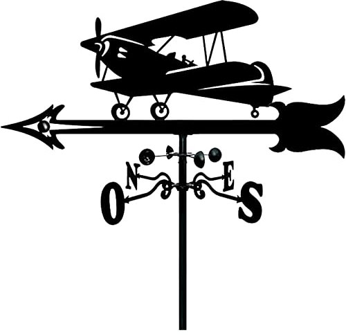 Veleta con Forma de avión, Veleta Creativa, indicador de dirección del Viento para decoración de jardín