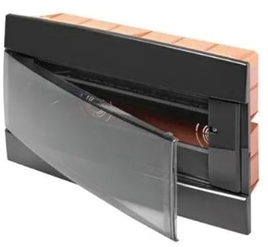 Centralino da incasso 12 moduli con cornice nera e portello fumè 315x215x80mm IP40 FAEG - FG14712