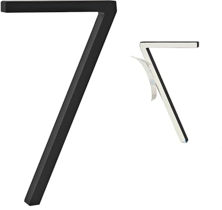 Ywonoby Door Numbers, 5 Inches 3D Self Adhesive House Numbers, Address Numbers Stickers for House Mailbox Apartment Hotel Courtyard Black(7)