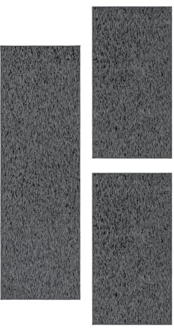 Carpetsale24 Bettumrandung Schlafzimmer 3 teilig Moderne Kurzflor Teppich Anthrazit Bettvorleger Schlafzimmer Bettset: 2 St. 60x100 cm | 1 St. 80x150 cm - Schlingen Teppich Läufer Set
