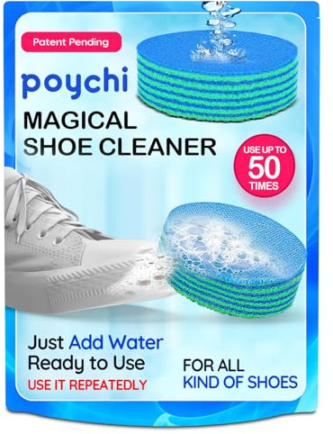 POYCHI Shoe Cleaner, Sneaker Cleaning Scrubber & Sole Scrub Sponge, Shoe Cleaning kit, Leather, Suede, Reusable & Travel-Friendly (Pack of 1)