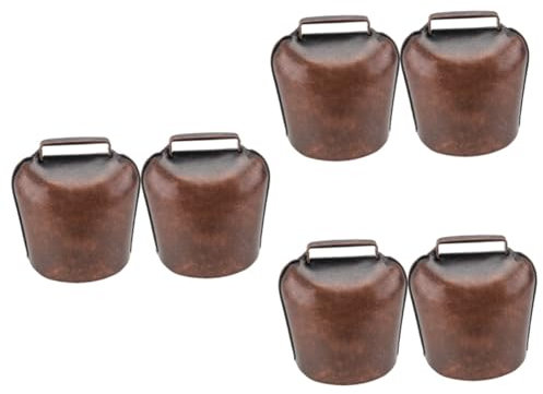 STOBOK 6stücke Dicke Hängende Glocken Für Schafe Pferde Und Kühe Robuste Farming Zubehör Rot-Bronze Große Ausführung Für Dekoration Und Tierhaltung
