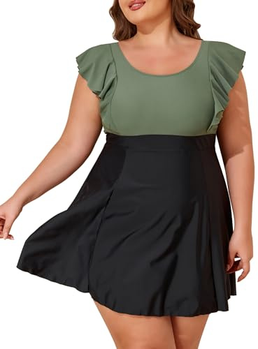Smismivo Robe de bain une pièce pour femme - Short intégré - Contrôle du ventre