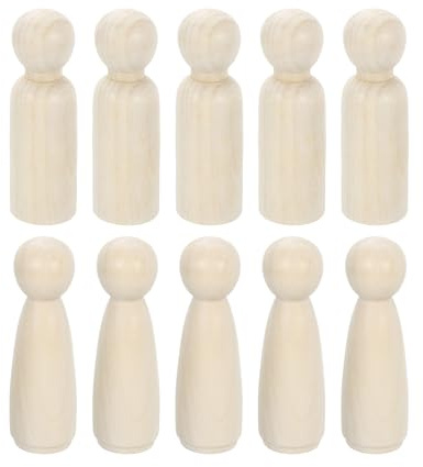 sourcing map 30 Pcs Wood Peg Dolls 3.54 Inch Female and Male Unfinished Dolls Bodies Natural Wooden Figures Decorative Peg People for Painting, DIY Arts, Crafts and Graffiti
