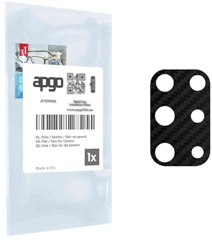 apgo Objektivschutz-Folie, Kameraschutz kompatibel mit OnePlus 8T, Carbon-Imitation, Rückseite Schutzfolie für Kamera-Insel, Hinten Folie, kratzfest, schwarz