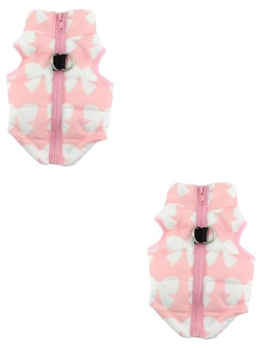 MERRYHAPY 2St Hundebekleidung hundebar Dog Hunde Weste Haustierbekleidung Kleidung für Hunde hundm Winterweste Winddichte hundeweste Hundejacke Haustierkleidung Warmer Haustiermantel Rosa