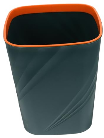 DIYEAH Bote de Basura de Plástico Grande sin Tapa para Dormitorio y Cocina, Diseño sin Tapa Fácil de Limpiar, Cubo de Basura Redondo Color Verde para Hogar y Oficina