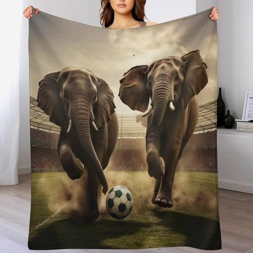 AAPZY Decke Elefants Decke Flauschige Decke Wohndecke Dicke Sofadecke Couchdecke Weiche Fleecedecke Flannel Sofaüberwurf Tagesdecke Für Bett/Sofa （150×200cm）