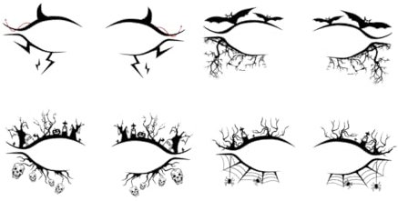 minkissy 4 Pairs Women Eyeliner Decals Easy Apply Festival Face Stickers Horror Makeup for Beginners