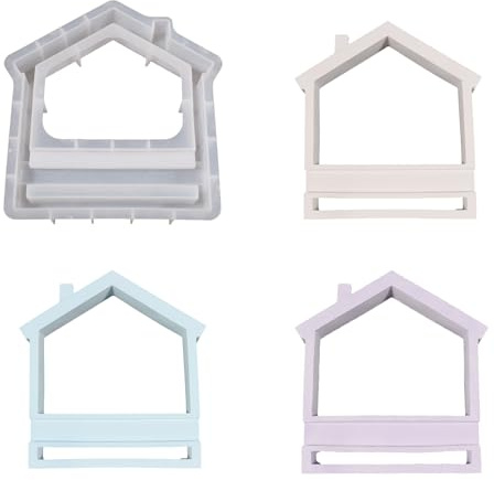 Silikonformen Gießformen Häuser, 3D Silikonform Haus mit Hohl Herz Gipsform zum Gießen Gießformen Silikon Häuser Silikon Gießform Frühling Weihnachten für Gips Kerzen