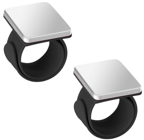 Pqahffowr 2 pezzi cuscino magnetico per spilli da polso, cuscino a spilli da cucire magnetico, bracciale porta spille magnetiche per cucire, nero